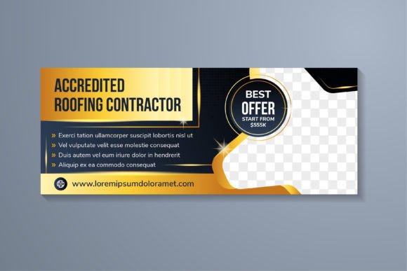 Elevating Your Roofing Business with Strategic Design: The Roofing Contractor Horizontal Banner Template