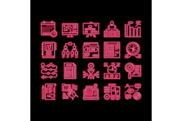 The Strategic Glow: A Practical Look at the Planning Work Process Neon Icon