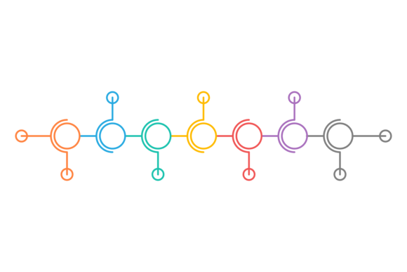 Using Connected Line Circles Process Stages in Visual Communication